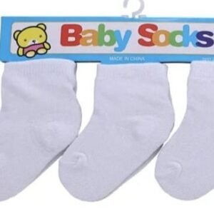 Baby Socks White Colors(set of 3 pairs)
Size 0-4 months