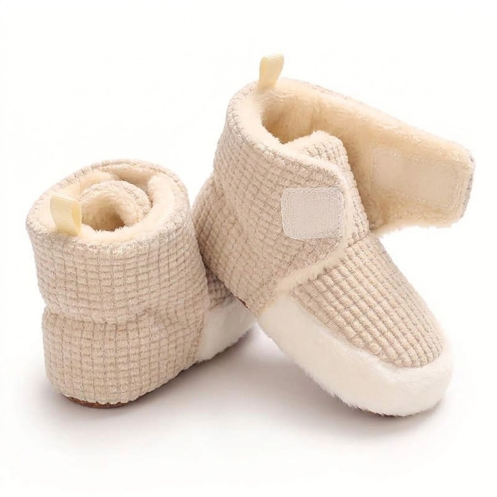Baby Soft Waffle-knit Booties
Color: Beige
Sizes: 0-6/6-12 - Image 3